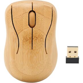 ciciglow Bamboo Keyboard and Mouse, 2.4GHz Computer Devices with USB Receiver, Optional 1200DPI MouseCompact KeyboardWireless Keyboard and Mouse Combo (Mouse)
