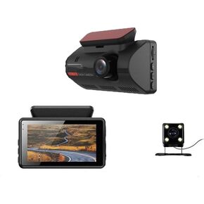 Dash Cam for Car Security Camera Front and Rear Vehicle Camera Dual DashCam Backup Camera, 3 Inch IPS Screen Video Recorder G-Sensor Night Vision Truck Camera