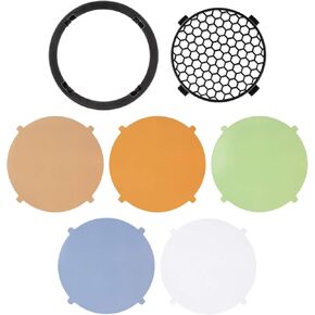 Westcott Twist Lock Mount Grid and Gel Pack for FJ80 - Includes 30-Degree Honeycomb Grid and (2) CTO, CTB, Window Green, Diffusion & Clip