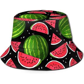Summer Fruit Watermelon Bucket Hat Fisherman Summer Sun Hat Reversible Cap