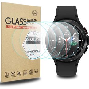 ZPJPPLX 5 Pack of Galaxy Watch 4 Classic 46mm Screen Protector, Waterproof Tempered Glass Screen Cover Compatible with Samsung Galaxy Watch 4 Classic[Perfectly Fit] [Crystal Clear] [Scratch Resist]