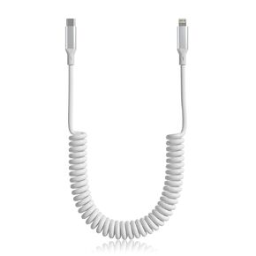 Coiled iPhone Lightning Cable Apple Carplay Cord, MFi Certified 3FT USB C to Lightning Car Charger Cable Pink Short Curly with Data Sync, for iPhone 14 13 12 11 Pro Max Plus Mini SE XS XR X 8 7 6 5