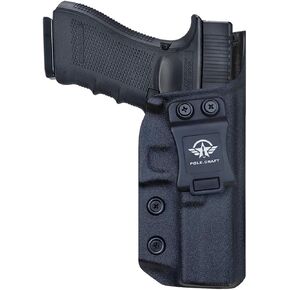 IWB Kydex Holster Custom Fit: Glock17 (Gen 1-5) & Glock 22 / Glock 31 (Gen 3-4)- Inside Waistband Concealed Carry - Adj. Cant Retention - Cover Mag-Buttom - Widened Entrance - No Wear, No Jitter