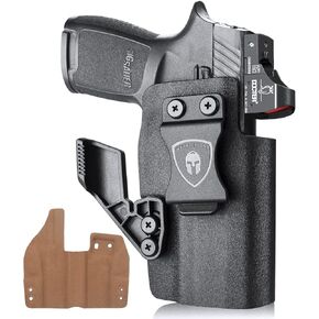 WARRIORLAND IWB Kydex w/Leather Interior Holster Optics Cut & Claw Compatible with G17/22/31 - G19/23/32/44/45 - G43/43X(NO MOS) - G2C/G3C - P365/P365X - P365XL - P320 Full Size/M17 - Hellcat/RDP/OSP