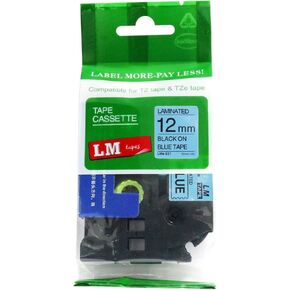 6/Pack LM Tapes - LMe-231 Premium 1/2" Black Print on White Label Compatible with Ptouch TZe-231 Tape TZ231 and Includes a Nice Tape Color/Size Guide. Replaces 12mm 0.47 Laminated