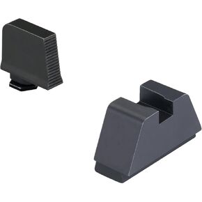 Suppressor Height Sight Set for Glock - Optical Compatible, High Black .365" Serrated Front, Flat Black .451" Rear Assembly | Suitable for Glock All Models