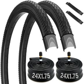 20 Inch Bike Tire, 2 Pack 20 x 1.75 Bike tire with Schrader Valve, 20 x 1.75 Bicycle Tires and Tube with 2 Tire Levers, Folding City Commuter Bicycles Tire for 20 x 1.50/1.75/1.90/1.95" Bicycle Tires
