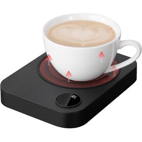 Coffee Mug Warmer, Coffee Mug Warmer for Desk with Auto Shut Off & 3 Temperature Settings, Smart Coffee Cup Warmer for Desk, Beverage Warmer for Tea, Milk, Coffee, Wax and Candle, Balck