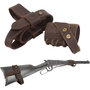 WAYNE'S DOG No Drill Stock Harness with Leather Sling Barrel Mount for Lever Action Rifles, No Swivel Stud Need