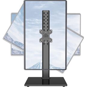 حامل شاشة عمودي MOUNTUP لشاشة كمبيوتر بحد أقصى 42 بوصة 26.4 رطل، حامل شاشة مفرد قائم بذاته للمكتب، ارتفاع 28.35 بوصة قابل للتعديل، حامل VESA قابل للتدوير، قاعدة قوية من الزجاج المقسى in Kuwait