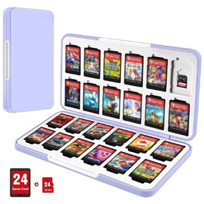 CaseBot Game Card Case for Nintendo Switch Games, [Shockproof] Hard Shell Protective and Durable 24 Slots Card & 24 Slots Micro SD Card Storage Holder Box, Slim and Portable (Galaxy)