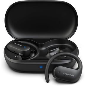 JLab Open Sport Earbuds, Black, Ear Hook Design for Workout Fitness, Wireless Open-Ear Audio Freedom, Safe Listening, Bluetooth Multipoint, Customize with The App