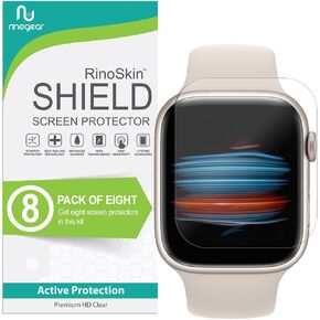 (8-Pack) Screen Protector for Apple Watch 45mm Screen Protector (Series 9 8 7) iWatch [Flexible Clear Film] Case Friendly Accessories
