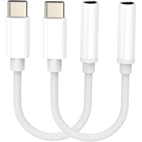 USB Type C to 3.5mm Female Headphone Jack Adapter, USB C to Aux Audio Dongle,USB C to 3.5 Audio Adapter Compatible with iPhone 16 Pro Max/15 Pro,for Samsung Galaxy S24/S23/S22 Ultra, iPad Pro, Pixel