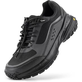 FitVille Extra Wide Mens Hiking Shoes, Quick Laces Hiking Walking Shoes, Slip On Trail Running Sneakers with Arch Support & Wide Toe Box for Camping,Nature Walks