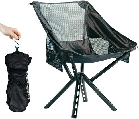 Sitpack Black Folding Camping Chair | 300 Lbs Capacity | Ultra Lightweight, Compact & Portable | Includes Backpack Bag for Outdoor Adventures, Beach, Hiking & Backpacking (Black) in Saudi Arabia