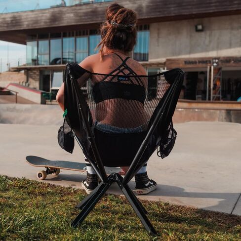 Sitpack Black Folding Camping Chair | 300 Lbs Capacity | Ultra Lightweight, Compact & Portable | Includes Backpack Bag for Outdoor Adventures, Beach, Hiking & Backpacking (Black) in Saudi Arabia