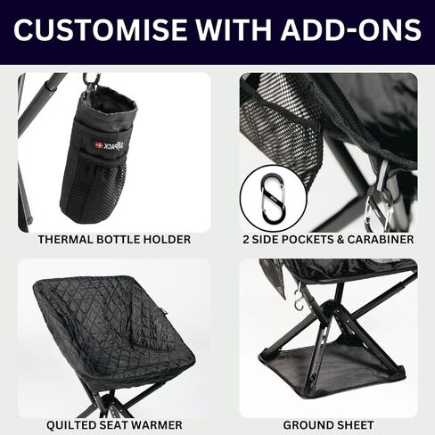 Sitpack Black Folding Camping Chair | 300 Lbs Capacity | Ultra Lightweight, Compact & Portable | Includes Backpack Bag for Outdoor Adventures, Beach, Hiking & Backpacking (Black) in Saudi Arabia