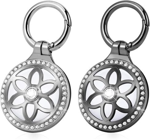 Airtag Holder, Metal Badge Rhinestone Airtag Keychain, Diamonds Shine Air Tag Holder Keychain for Apple Airtag in Kuwait