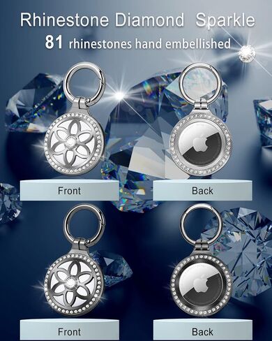 Airtag Holder, Metal Badge Rhinestone Airtag Keychain, Diamonds Shine Air Tag Holder Keychain for Apple Airtag in Kuwait