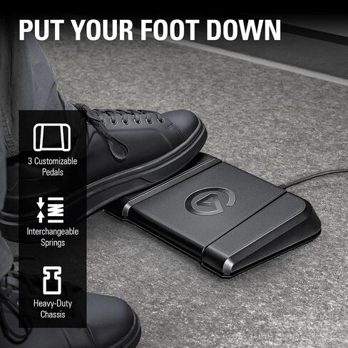 Elgato Stream Deck Pedal - وحدة تحكم في الاستوديو بدون استخدام اليدين، 3 مفاتيح قدم كبيرة، إجراءات تشغيل في التطبيقات والبرامج مثل OBS، Twitch، YouTube والمزيد، تعمل مع Mac والكمبيوتر الشخصي (متجدد) in Saudi Arabia