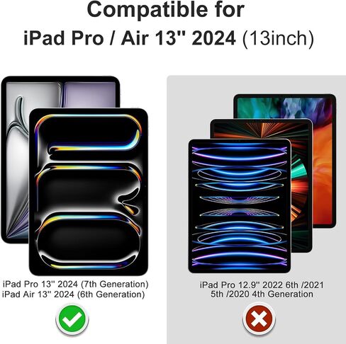 واقي شاشة CoBak مكون من قطعتين لجهاز iPad Pro 13 بوصة 2024 الجيل السابع، iPad Air 13 بوصة 6 الجيل 2024 الجيل السادس، زجاج مقسى بوضوح عالي الدقة، مقاومة للخدش وتركيب خالٍ من الفقاعات in Saudi Arabia