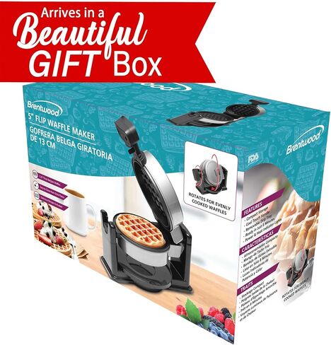 برينتوود TS-231S ماكينة صنع الوافل البلجيكية الكهربائية، 520 وات، فضي in Kuwait