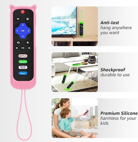 3 Pack Remote Cover for Roku Glow in The Dark, Purple Blue Pink in Kuwait