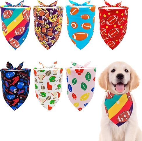 Paw Print Dog Bandanas for Large Dogs Breed 33 Inch Size Oversize Dog Bandanas Lg Daily Party Dog Bandanas for Girls Boys Grooming Accessories L 7PCS in Saudi Arabia