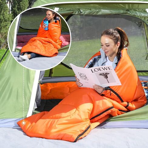 Sportneer Double Sleeping Bag - 2 Person Queen Size Sleeping Bag with 2 Pillows for Adults Kids in 3 Season Warm Cold Weather, Waterproof Lightweight for Outdoor, Camping, Backpacking, Hiking in Kuwait