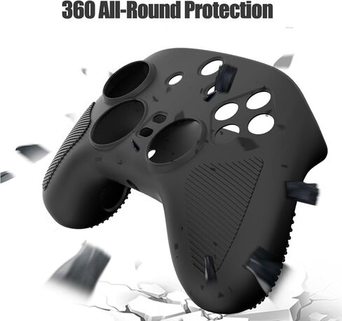 حافظة جلدية لجهاز Xbox Razer Wolverine V3 Pro، سيليكون ناعم لغطاء Razer V3 Pro، مقاوم للسقوط والغبار والخدش لجهاز Wolverine Pro V3 Tournament Edition، واقي وحدة التحكم اللاسلكية للألعاب، أسود in Kuwait