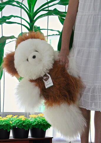 Soft and Cuddly Baby Alpaca Teddy Bear - 9 inch. Premium Alpaca Stuffed Animal Handmade on Genuine Alpaka Fur. Cute Bear (9 inches, Beige) in Kuwait