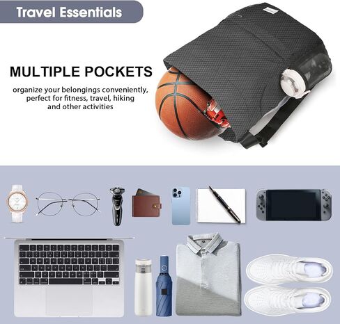 Time2go Drawstring Backpack Sports Gym Sackpack with Mesh Pockets Water-Resistant String Cinch Beach Bag for Men Women(Gradient Gray) in Kuwait