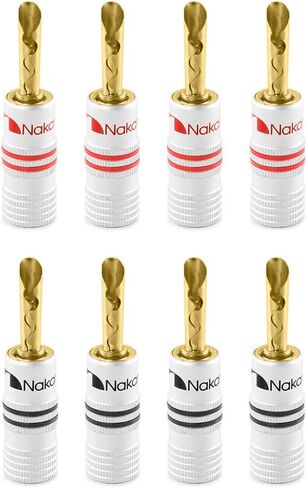 Nakamichi GrubLock Excel Series 24k Gold Plated BFA Banana Plugs, 10-18 AWG in Kuwait