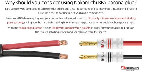 Nakamichi GrubLock Excel Series 24k Gold Plated BFA Banana Plugs, 10-18 AWG in Kuwait