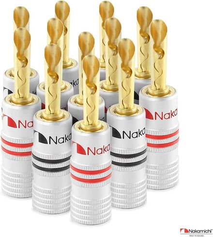 Nakamichi GrubLock Excel Series 24k Gold Plated BFA Banana Plugs, 10-18 AWG in Kuwait