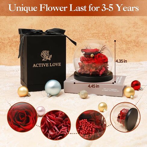 وردة حقيقية محفوظة مع قلادة "I Love You" بـ 100 لغة - هدايا خالدة للصديقة والزوجة والنساء - مثالية لعيد الميلاد وعيد الحب وعيد الأم وأعياد الميلاد والذكرى السنوية وعيد الشكر in Kuwait