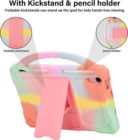 Kids Case for iPad mini 6 2021/Mini 7 2024(A17 Pro),Shockproof Child Protective Cover for Mini 6th/7th Generation Case 8.3 inch (Rainbow) in Saudi Arabia