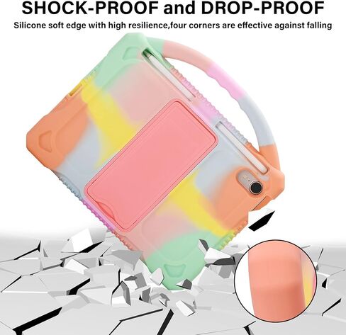 Kids Case for iPad mini 6 2021/Mini 7 2024(A17 Pro),Shockproof Child Protective Cover for Mini 6th/7th Generation Case 8.3 inch (Rainbow) in Saudi Arabia
