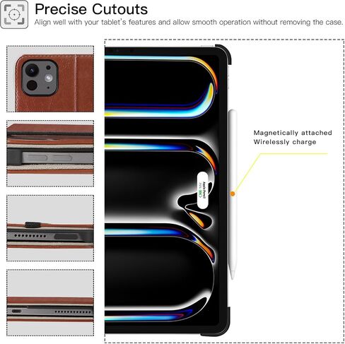 ZtotopCases for New iPad Pro 13 Inch Case 2024 M4, iPad Pro 12.9 Inch 7th/6th/5th/4th Generation 2022/2021/2020 Premium PU Leather Smart Folio Cover, Auto Wake/Sleep, iPad Pro 13" Case-Brown in Saudi Arabia