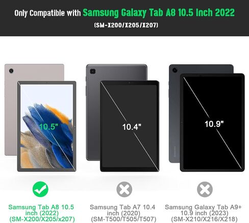 Rantice Galaxy Tab A8 10.5 Case with Kickstand, Hybrid Shockproof Rugged Cover for Samsung A8 Tablet Case 10.5 Inch (SM-X200/X205/X207), Black in Kuwait