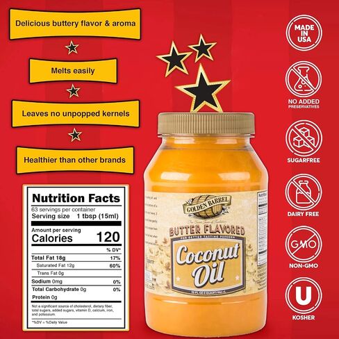 Ultimate Movie Theater Popcorn Kit - Flavacol Salt (35 oz) & Golden Barrel Butter Flavored Coconut Oil (32 oz) - Real Theatre Ingredients, No Dairy, Gluten Free/Vegan, Non-GMO, Kosher in Saudi Arabia