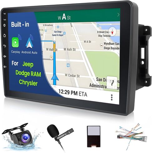2+64GB Inefala for Jeep Wrangler JK/Dodge RAM/Chrysler 300C Android Car Stereo Radio with Wireless CarPlay Andriod Auto, 10.1 Inch HD Touchscreen with WiFi BT GPS SWC FM/RDS Backup Camera in Saudi Arabia
