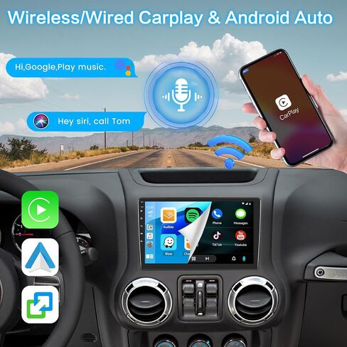 2+64GB Inefala for Jeep Wrangler JK/Dodge RAM/Chrysler 300C Android Car Stereo Radio with Wireless CarPlay Andriod Auto, 10.1 Inch HD Touchscreen with WiFi BT GPS SWC FM/RDS Backup Camera in Saudi Arabia