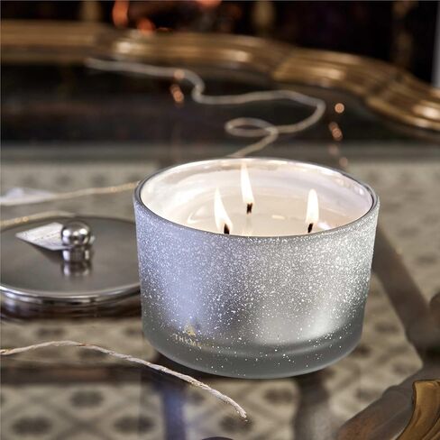 Thymes Frasier Fir Flocked Jar Candles – Scented Candles for Home with Notes of Siberian Fir, Cedarwood & Sandalwood – Holiday Candles for Christmas Decor – White Candles (Poured Candles, 6.5 oz) in Kuwait