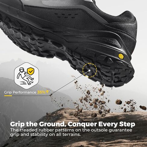 FitVille Extra Wide Mens Hiking Shoes, Quick Laces Hiking Walking Shoes, Slip On Trail Running Sneakers with Arch Support & Wide Toe Box for Camping,Nature Walks in Saudi Arabia
