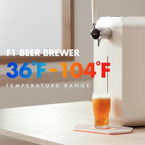 F1 All-In-One Automated Home Brewer, Fermentech Control™ 3.8L Capacity, -35°F-104°F Temp. Range, 14 psi Max. Pressure Control, Craft Beer, Kombucha, Cider, Wine for Beginners & Experts in Saudi Arabia