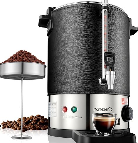100 Cup Commercial Coffee Urn with Temp Control, 1500W Extra Large Coffee Maker Double Insulated 304 Stainless Steel Coffee Dispenser Hot Water Urn with for Home Party Office Catering, 15L/4 Gallon in Saudi Arabia