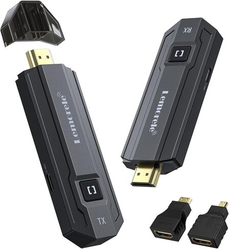 مجموعة جهاز إرسال واستقبال HDMI اللاسلكي من Lemorele تدعم 1080P@60 هرتز عالي الدقة لنقل ما يصل إلى 164 قدمًا، قابس وتشغيل موسع HDMI لاسلكي، بث صوت الفيديو (HDMI TX+RX 1) in Kuwait