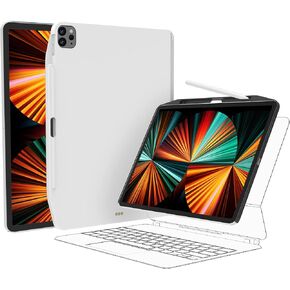 SwitchEasy CoverBuddy 12.9" Case for iPad Pro 2021-2022 with Pencil Holder (5-6 Gen) - Compatible with Magic Keyboard, Smart Keyboard Folio (Keyboard, Stand & Trackpad are Not Included) - White